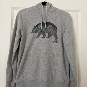The North Face Light Gray Bear Graphic Hooded Sweatshirt